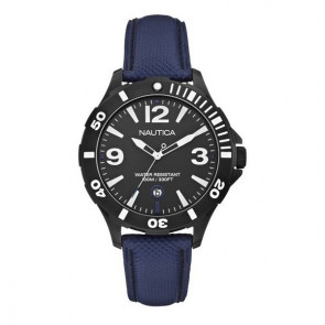 Horlogeband A13025G Leder Blauw 20mm