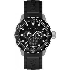 Horlogeband Nautica A13643G Kunststof/Plastic Zwart