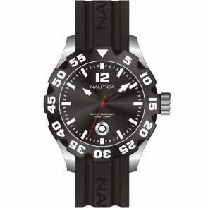 Horlogeband Nautica A15019G Rubber Zwart 24mm