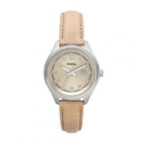 Horlogeband Fossil AM4377 Leder Beige 22mm