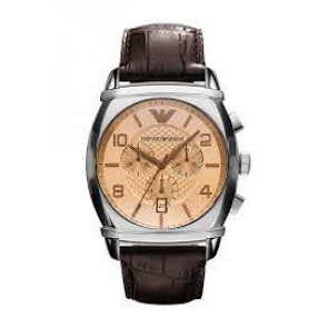 Horlogeband Armani AR0348 Leder Bruin 24mm
