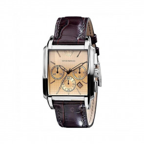 Horlogeband Armani AR0479 Croco leder Bruin 22mm