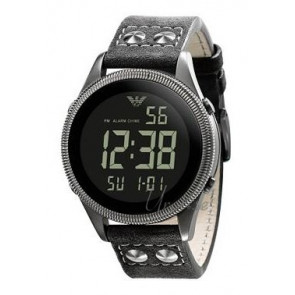 Horlogeband Armani AR0637 Leder Zwart