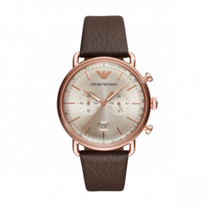 Horlogeband Armani AR11106 Leder Bruin 22mm
