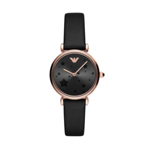 Horlogeband Armani AR11225 Leder Zwart 14mm
