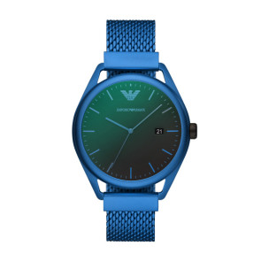 Horlogeband Armani AR11328 Aluminium Blauw 20mm