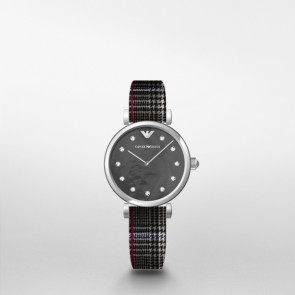 Horlogeband Armani AR11343 Nylon/perlon Grijs 12mm