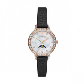 Horlogeband Armani AR11514 Leder Zwart 12mm