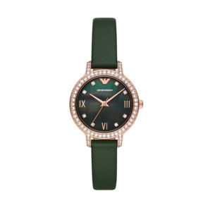 Horlogeband Armani AR11577 Leder Groen 12mm