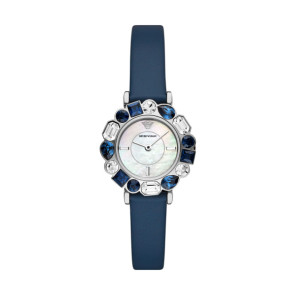 Horlogeband Armani AR11595 Leder Blauw 12mm