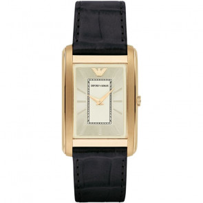 Horlogeband Armani AR1902 Leder Zwart 22mm