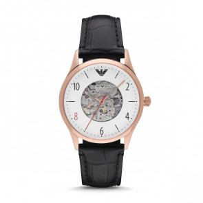 Horlogeband Armani AR1924 Leder Zwart 22mm