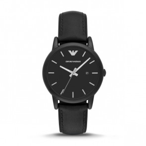 Horlogeband Armani AR1973 Leder Zwart 20mm