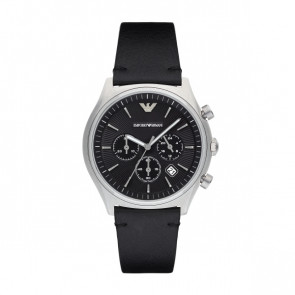 Horlogeband Armani AR1975 Leder Zwart 22mm