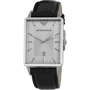 Horlogeband Armani AR2417 Leder Zwart 22mm