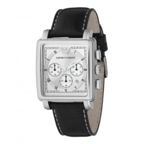 Horlogeband Armani AR5332 Leder Zwart 22mm