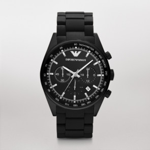 Horlogeband Armani AR5981 Staal/Silicoon Zwart 23mm