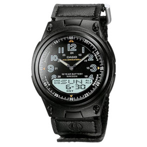 Casio horlogeband 10220479 Textiel Zwart 18mm 