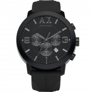 Horlogeband Armani Exchange AX1148 Silicoon Zwart 24mm