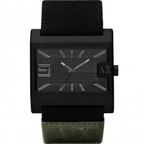 Horlogeband Armani Exchange AX1160 Leder/Textiel Zwart 34mm