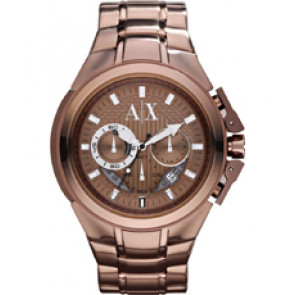 Horlogeband Armani Exchange AX1191 Staal Bruin 13mm