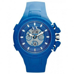 Horlogeband Armani Exchange AX1282 Silicoon Blauw