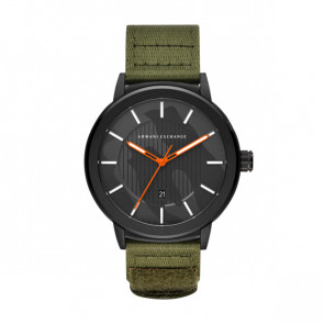 Horlogeband AX1468 Leder/Textiel Groen 22mm