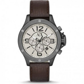 Horlogeband Armani Exchange AX1519 Leder Bruin 22mm