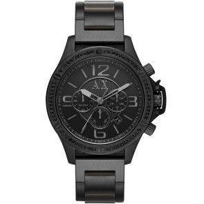 Horlogeband Armani Exchange AX1520 Staal Zwart 22mm