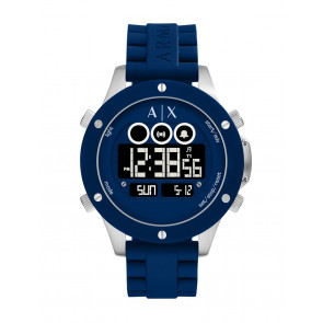 Horlogeband Armani Exchange AX1561 Silicoon Blauw 22mm