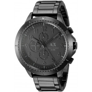 Horlogeband Armani AX1751 Staal Zwart 22mm