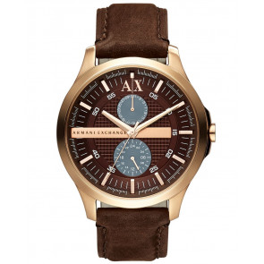 Horlogeband Armani Exchange AX2128 Leder Bruin 22mm