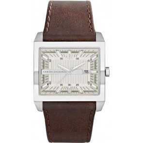 Horlogeband Armani Exchange AX2204 Leder Bruin 32mm