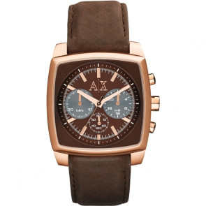 Horlogeband Armani Exchange AX2252 Leder Bruin 24mm