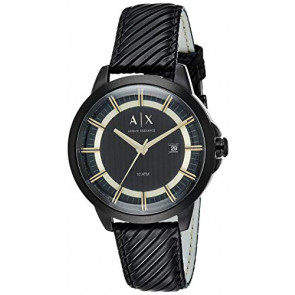 Horlogeband Armani Exchange AX2266 Leder Zwart 20mm