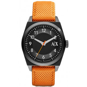 Horlogeband Armani Exchange AX2305 Leder/Textiel Oranje 22mm