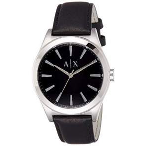 Horlogeband Armani Exchange AX2323 Leder Zwart 22mm