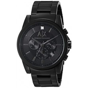 Horlogeband Armani Exchange AX2503 Roestvrij staal (RVS) Zwart 22mm