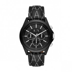 Horlogeband Armani Exchange AX2628 Leder Zwart 22mm