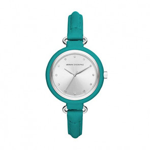 Horlogeband Armani Exchange AX4234 Leder Turquoise 12mm