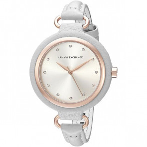Horlogeband Armani Exchange AX4235 Leder Grijs 12mm