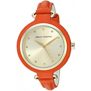 Horlogeband Armani Exchange AX4243 Leder Oranje 12mm