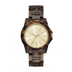 Horlogeband Armani Exchange AX4344 Kunststof/Plastic Bruin 18mm