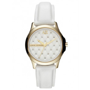 Horlogeband Armani Exchange AX5207 Leder Wit 18mm