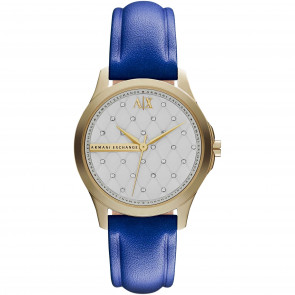 Horlogeband Armani Exchange AX5225 Leder Blauw 18mm