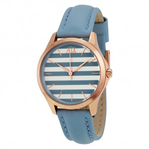 Horlogeband Armani Exchange AX5238 Leder Lichtblauw 18mm
