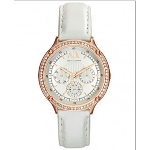 Horlogeband Armani Exchange AX5405 Leder Wit 18mm