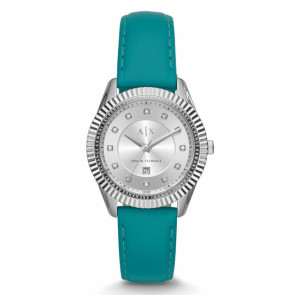 Horlogeband Armani Exchange AX5436 Leder Turquoise 18mm