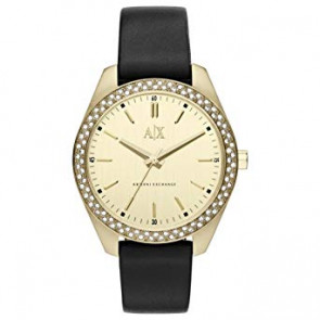 Horlogeband Armani Exchange AX5507 Leder Zwart 16mm