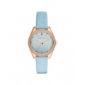 Horlogeband AX5522 Leder Lichtblauw 16mm